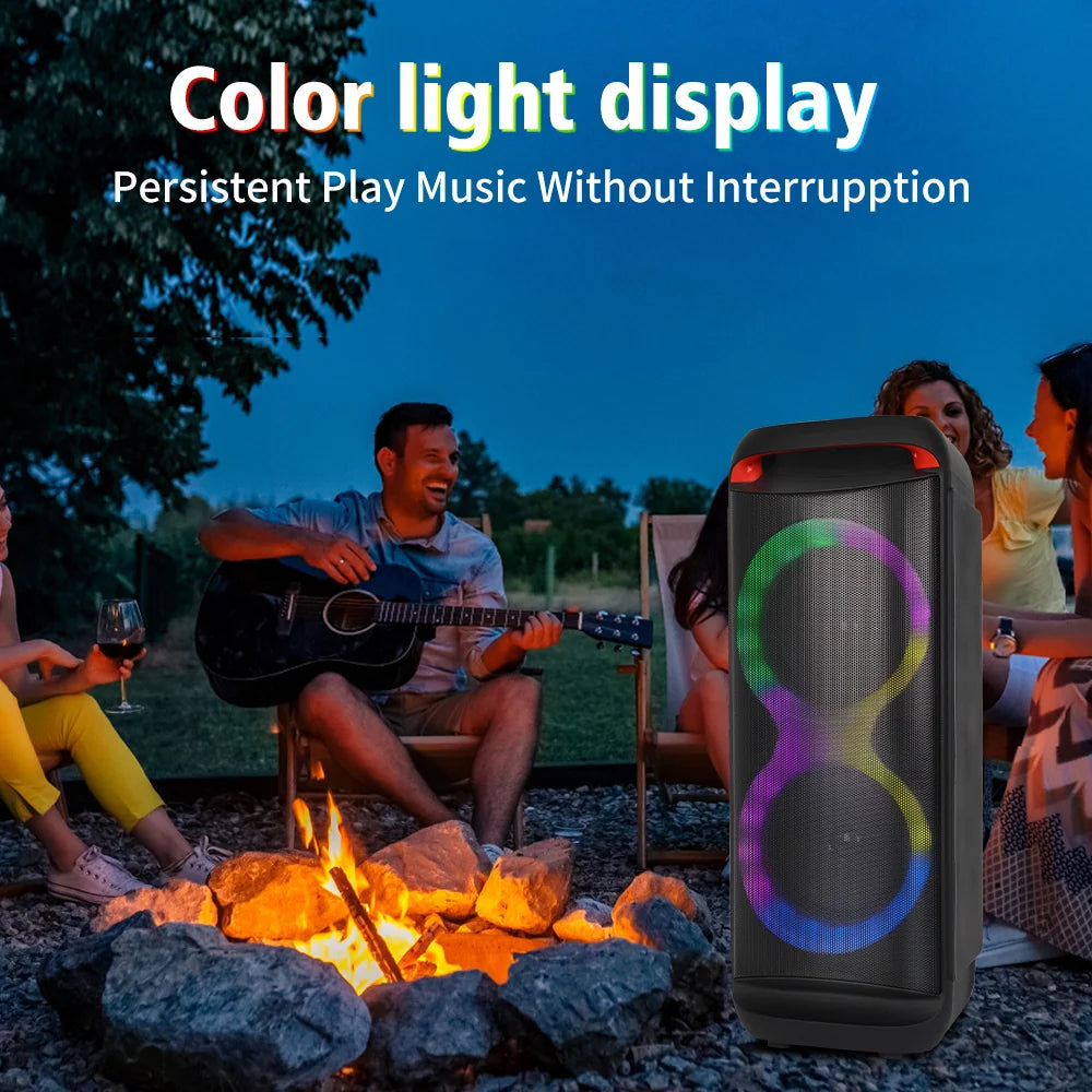 Sing-e ZQS8288 Zmadhues Zëri Karaoke me Bluetooth, Dy Altoparlantë 8”, RGB dhe TWS