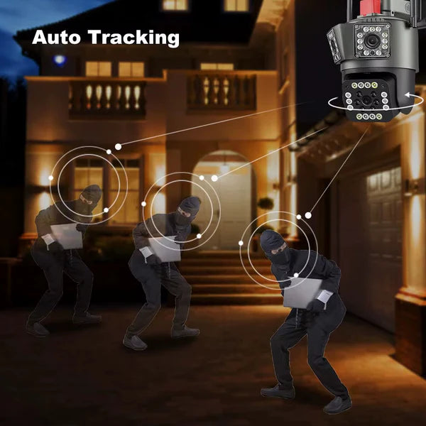 Kamerë WiFi Alarm V380-Q17 – 8MP me 3 Lensa dhe 32GB Memorie