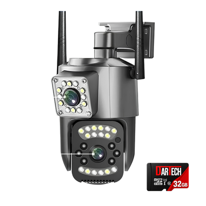 V380 Pro Kamera e Jashtme e Sigurisë 6MP 4K me Dy Lente, PTZ, WiFi, IP66, Dual Screen
