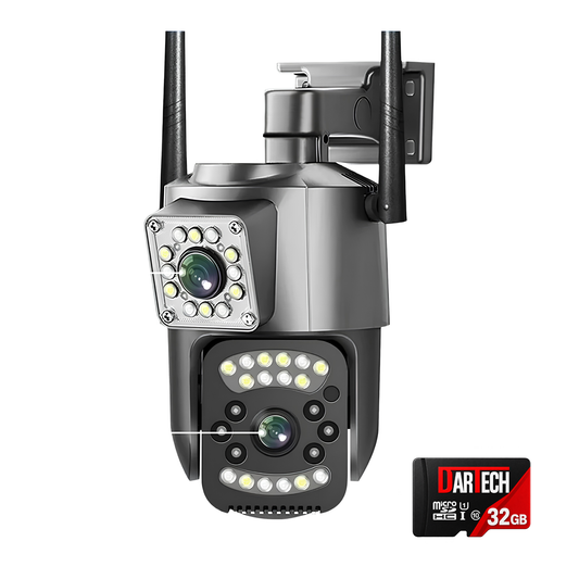 V380 Pro Kamera e Jashtme e Sigurisë 6MP 4K me Dy Lente, PTZ, WiFi, IP66, Dual Screen