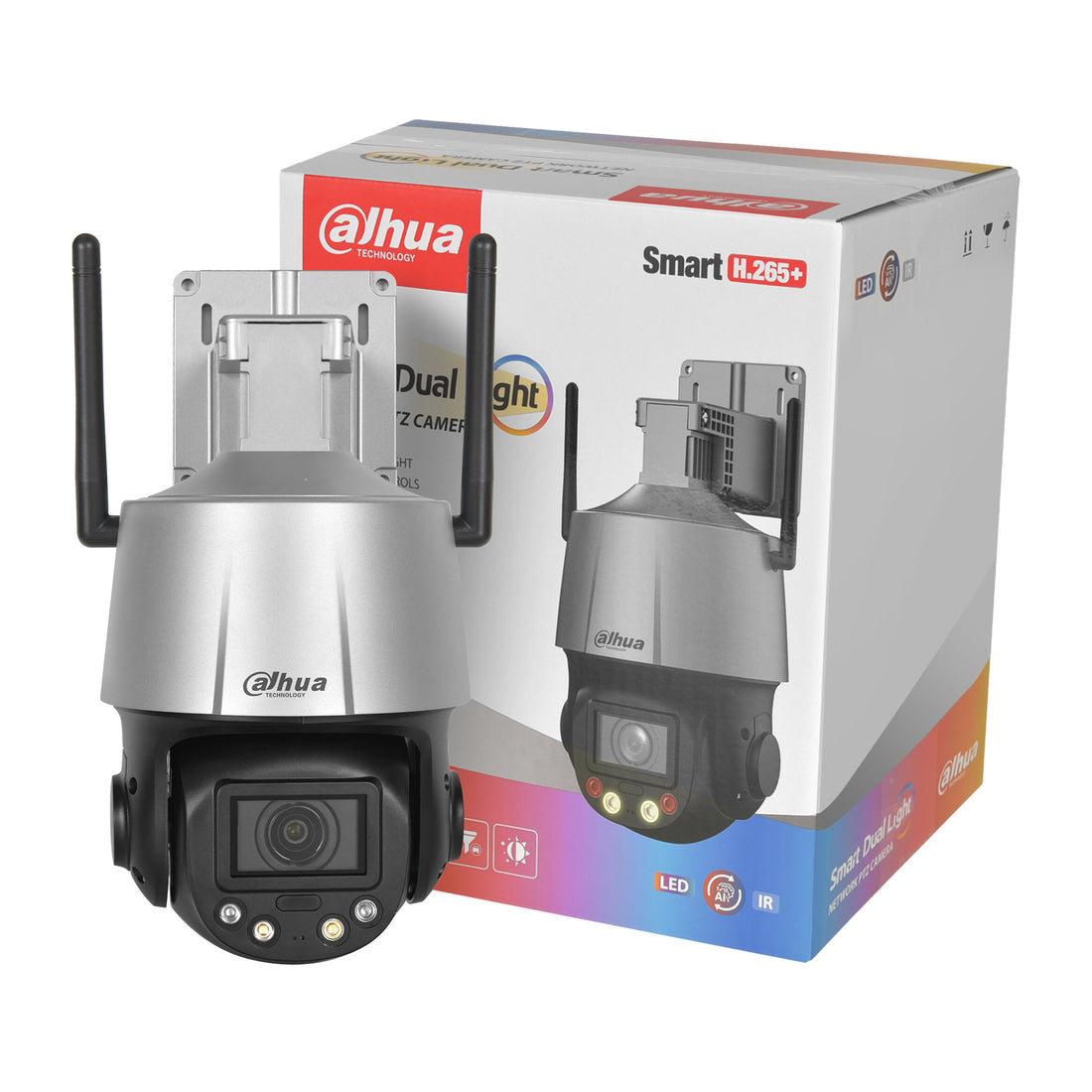 Dahua DH-SD3C405DB-GNY-AW-PV Kamerë Wi-Fi PTZ 4MP me Zoom Optik 5x dhe Smart Dual Light