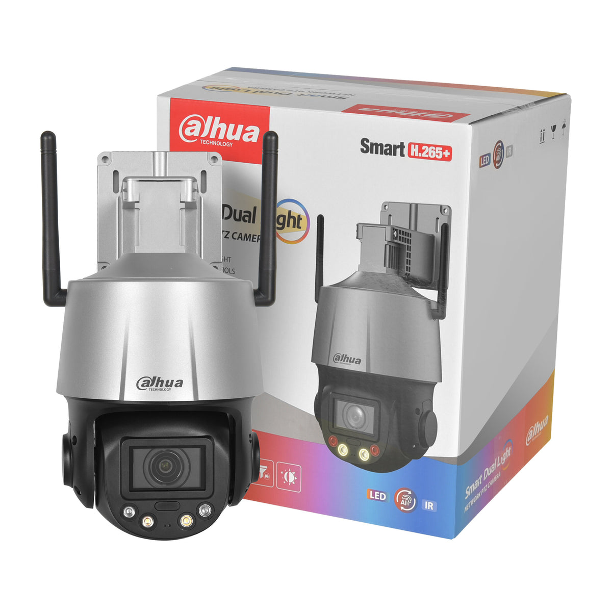 Dahua DH-SD3C405DB-GNY-AW-PV Kamerë Wi-Fi PTZ 4MP me Zoom Optik 5x dhe Smart Dual Light