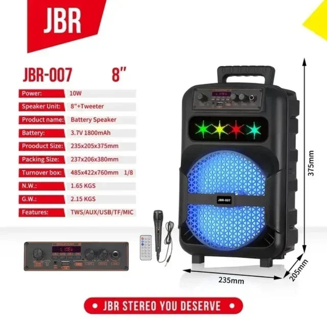 JBR-007 Trolley Bluetooth Speaker me Mikrofon me Kabllo – Zmadhues Zëri Bluetooth, pamja 3