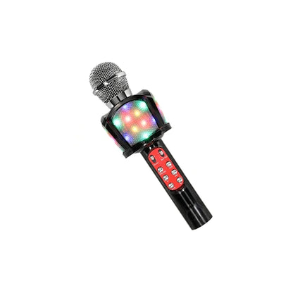 ZX-818 Mikrofon Wireless Karaoke me Bluetooth, Altoparlant të Integruar 3W, LED RGB, 1200mAh, USB, TF dhe AUX