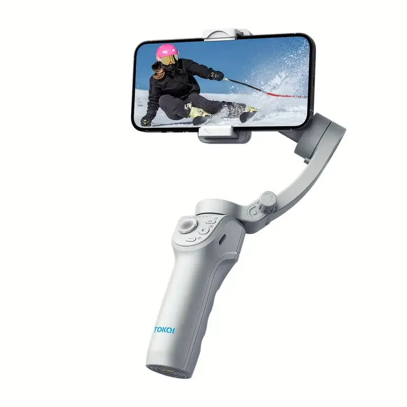 TOKQI M01 Stabilizues për Telefon me 3 Boshte, Gjurmim Inteligjent dhe Dritë LED