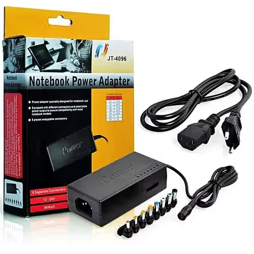 Universal JT-4096 Mbushës për Laptop 96W me 8 Konektorë dhe Voltazh të Rregullueshëm