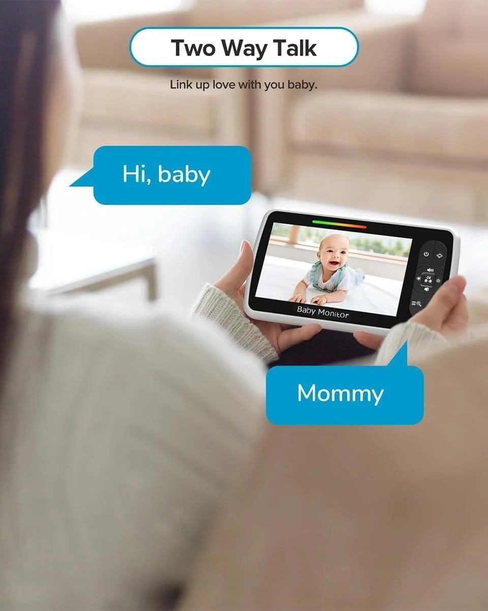Baby Monitor SM530A 5” HD 720P me Kamerë PTZ, Night Vision, Two-Way Audio, VOX dhe Bateri 4000mAh