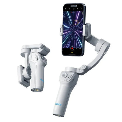 TOKQI M01 Stabilizues për Telefon me 3 Boshte, Gjurmim Inteligjent dhe Dritë LED