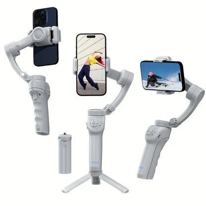 TOKQI M01 Stabilizues për Telefon me 3 Boshte, Gjurmim Inteligjent dhe Dritë LED