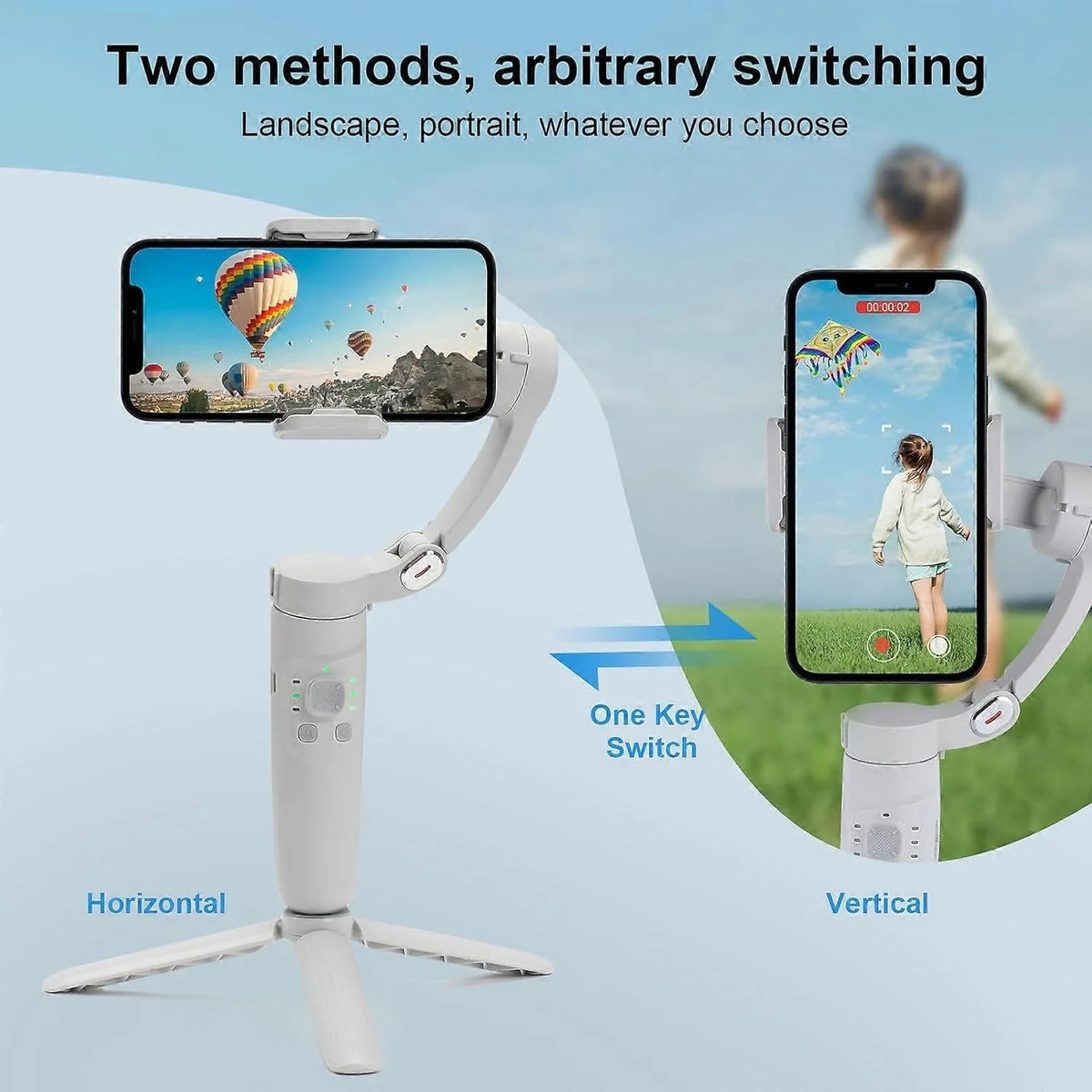 M1 3-Axis Gimbal për Telefon – Tripod / Stabilizues, pamja 2
