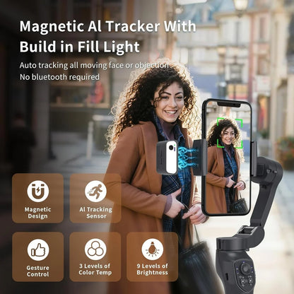 VEN-DENS VD-SS11 Stabilizues Gimbal 3-Boshtor për Telefon me AI Tracking dhe Kontroll me Gjeste
