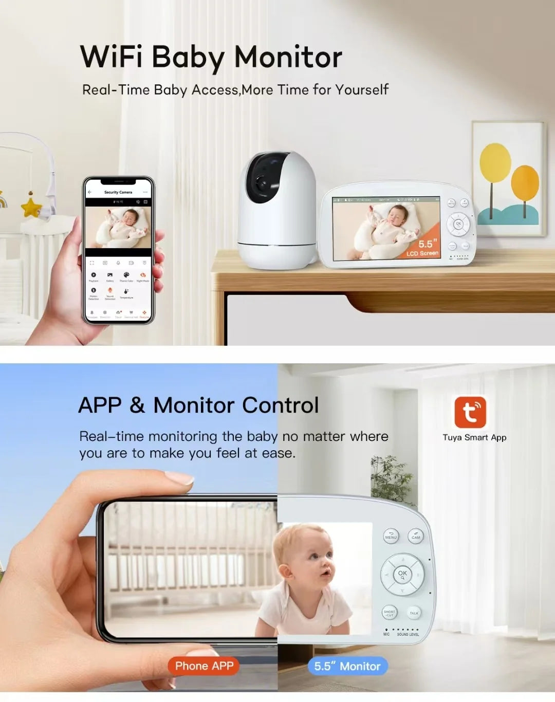 Baby Monitor BM5R 5, Monitor për Foshnja me Ekran 5, pamja 2