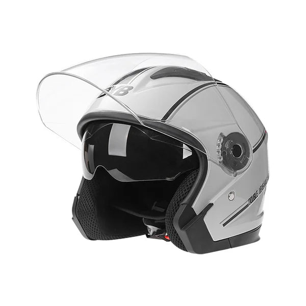 BYB/RNG Cement Gray BY-730ABS Helmetë Moto Half Face – Helmetë Motoçiklete, pamja 2