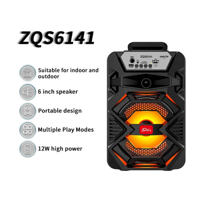 SinG-e ZQS6141 Zmadhues Zëri Bluetooth 5.0 12W 6.5" me Mikrofon dhe LED