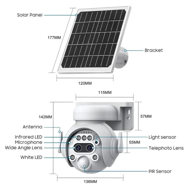 Kamerë Solare ST-515 – 4G LTE me Memorie 32GB – Kamerë Sigurie WiFi, pamja 3