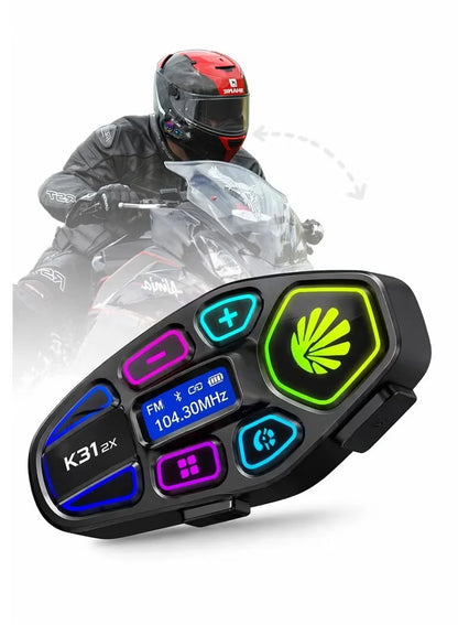 Bigview K31-2X Interkom Bluetooth për Helmetë Moto, Distancë 1.5 km, Radio FM, IP67