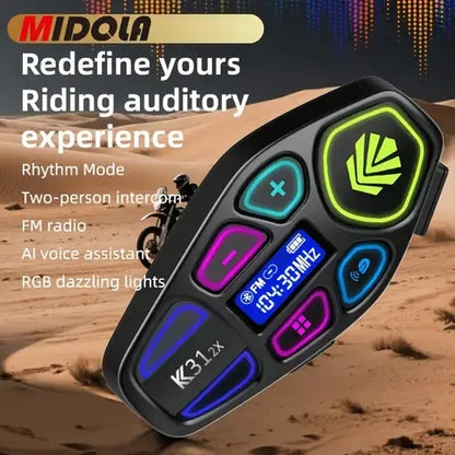 Bigview K31-2X Interkom Bluetooth për Helmetë Moto, Distancë 1.5 km, Radio FM, IP67