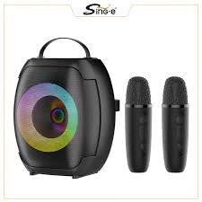 Sing-e ZQS-W4107 Zmadhues Portativ Karaoke me Bluetooth 5.3, 2 Mikrofona dhe Ndriçim RGB
