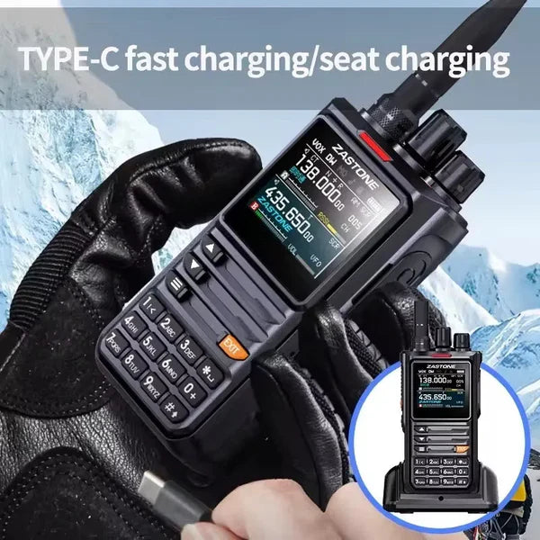 ZASTONE M8 Radio Komunikimi Profesionale Dual Band VHF/UHF 10W me Ekran 1.77", 999 Kanale dhe Bateri të Rikarikueshme