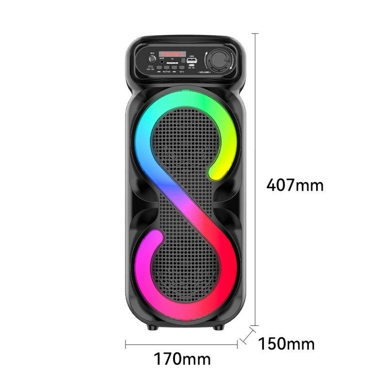 SING-E ZQS4270M Portable Wireless Party DJ Sound System Double 4-Inch HiFi Karaoke Speaker