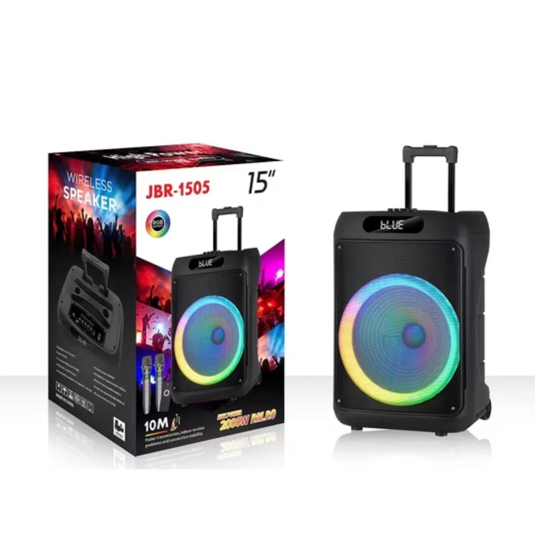 JBR-1505 15-inch Party Bluetooth Speaker with LED Lighting Effects – Zmadhues Zëri Bluetooth