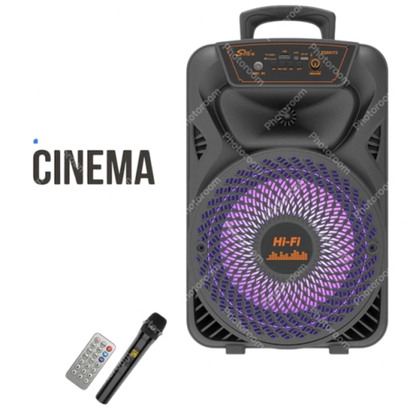 Sing-E ZQS8173W Zmadhues Zëri Portativ 8 inç me Bluetooth, 2 Mikrofona Pa Tela dhe LED RGB