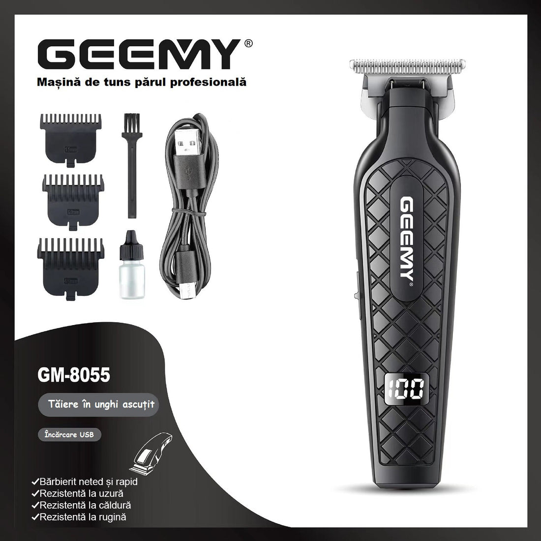 Geemy GM-8055 Makinë e Vogël me Ekran Digjital dhe USB Type-C