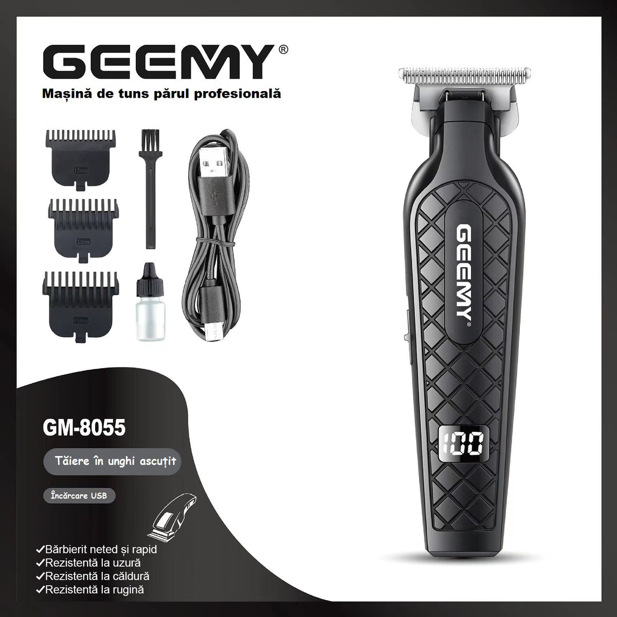 Geemy GM-8055 Makinë e Vogël me Ekran Digjital dhe USB Type-C