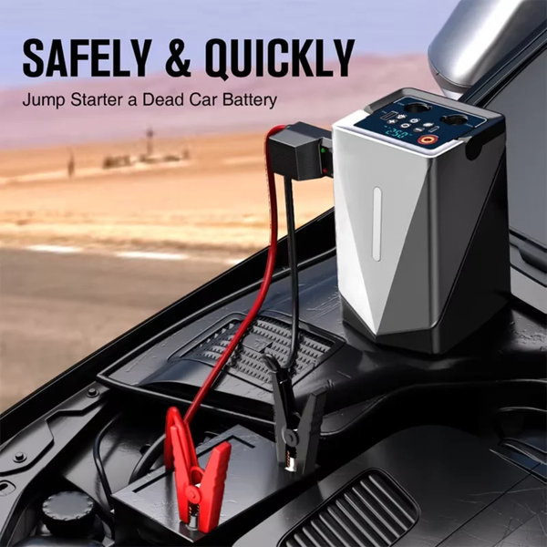 Yiokii Multifunctional Jump Starter me Kompresor Wireless & Blower për Makina 12V