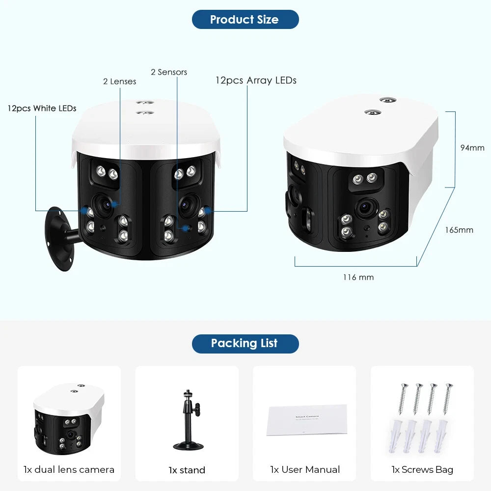 BESDER 8MP WiFi Kamera Sigurie 180° me Human Detection (iCam365) – Kamerë Sigurie WiFi, pamja 6