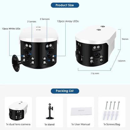 BESDER 8MP WiFi Kamera Sigurie 180° me Human Detection (iCam365)