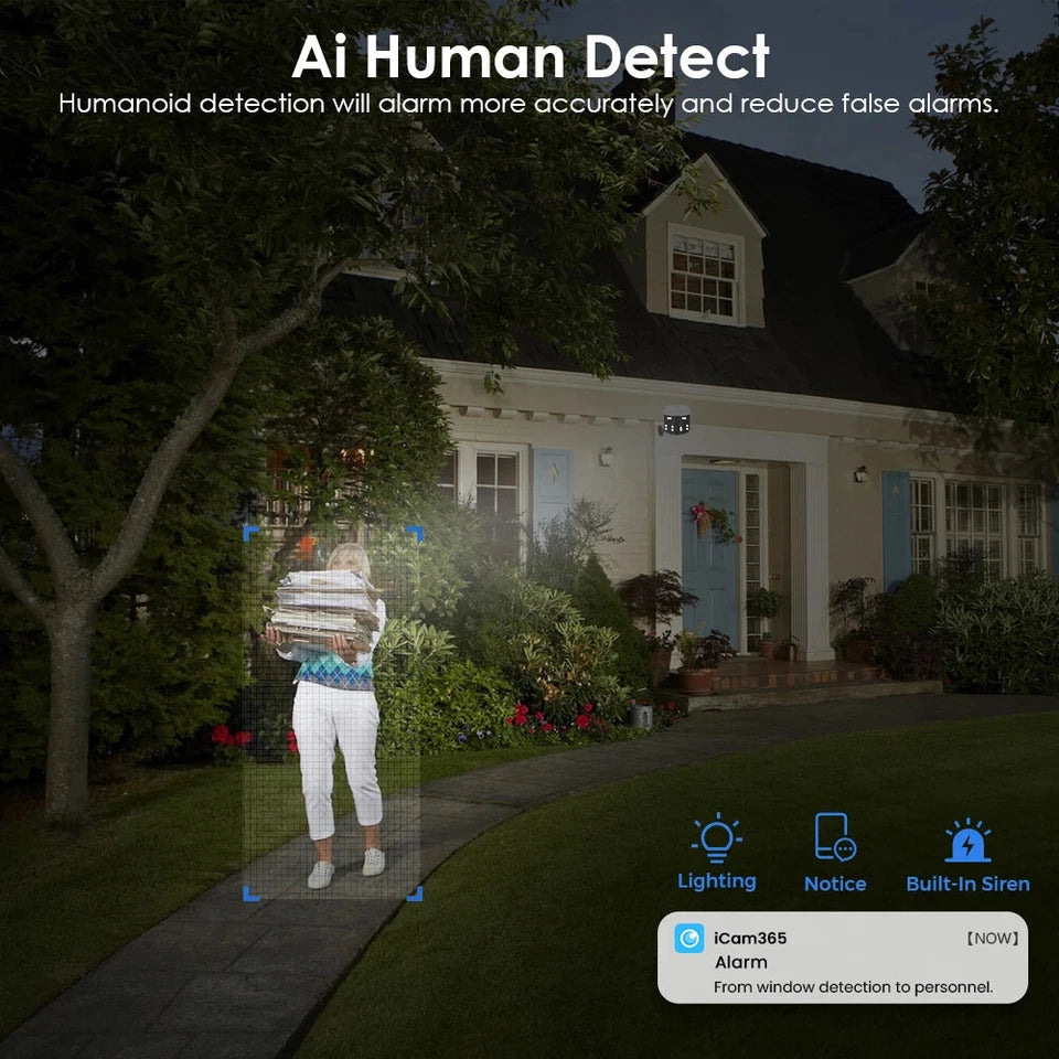 BESDER 8MP WiFi Kamera Sigurie 180° me Human Detection (iCam365) – Kamerë Sigurie WiFi, pamja 10
