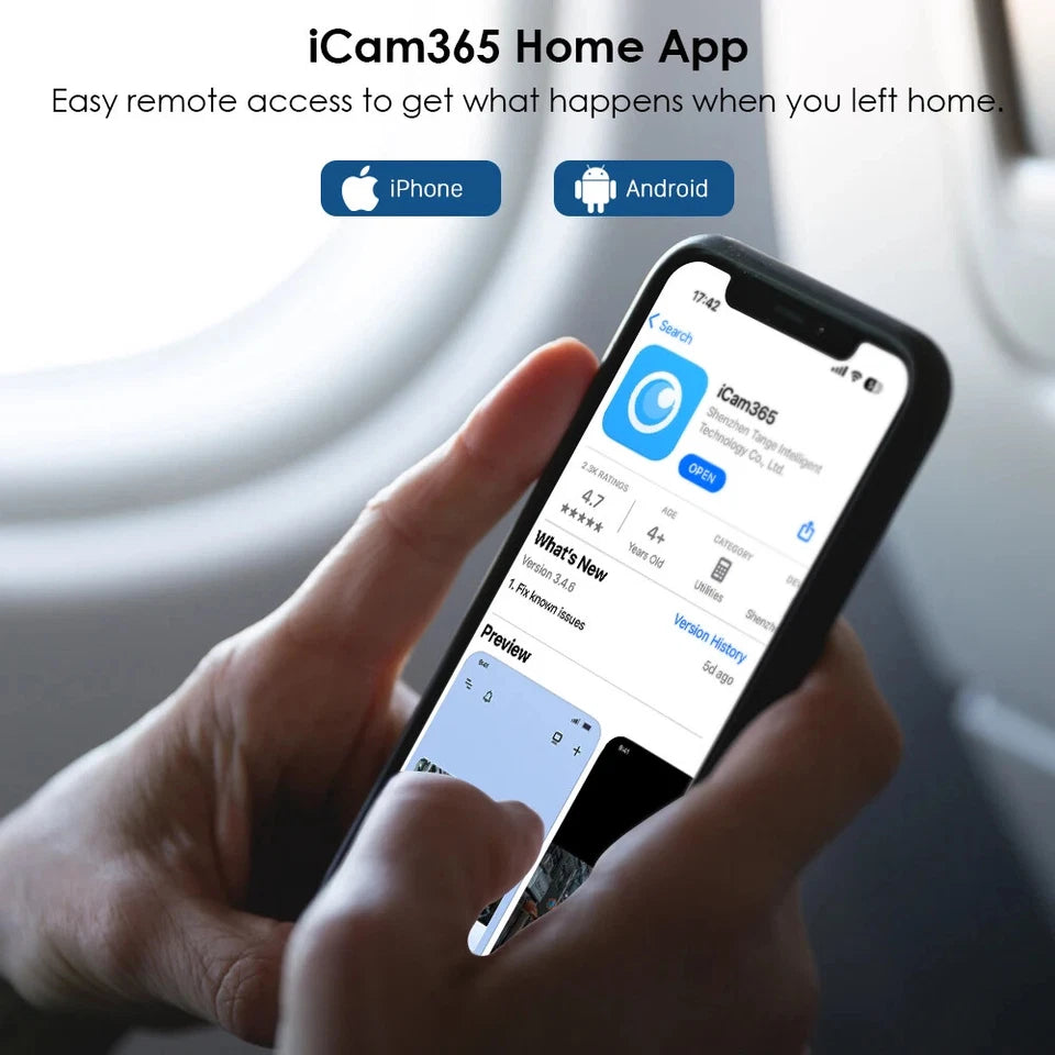 BESDER 8MP WiFi Kamera Sigurie 180° me Human Detection (iCam365)