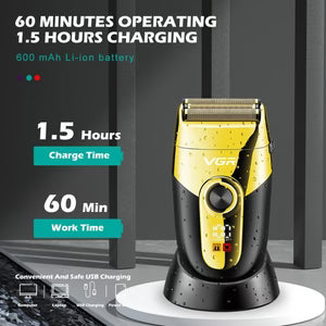 VGR V-383 Professional Rechargeable Shaver – Makinë Rroje, pamja 3