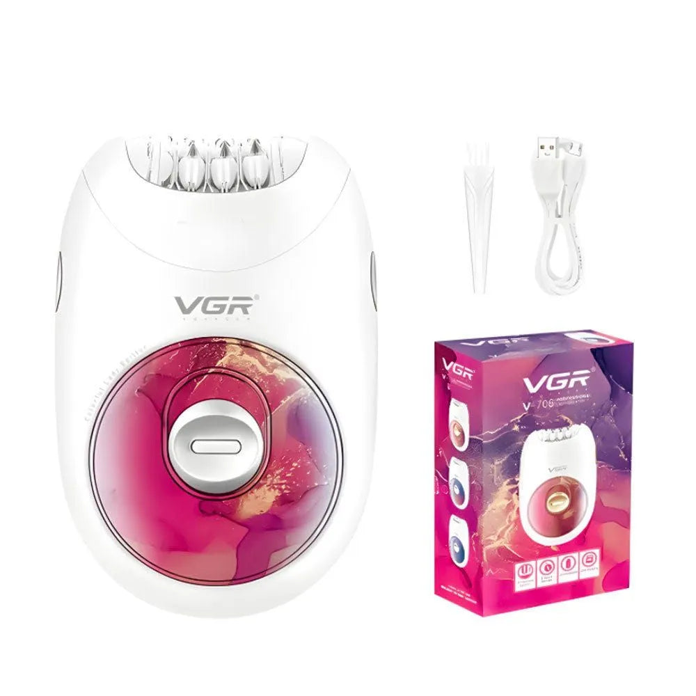 VGR V-706 Epilator Profesional i Rikarikueshëm për Femra Bardhë/Rozë