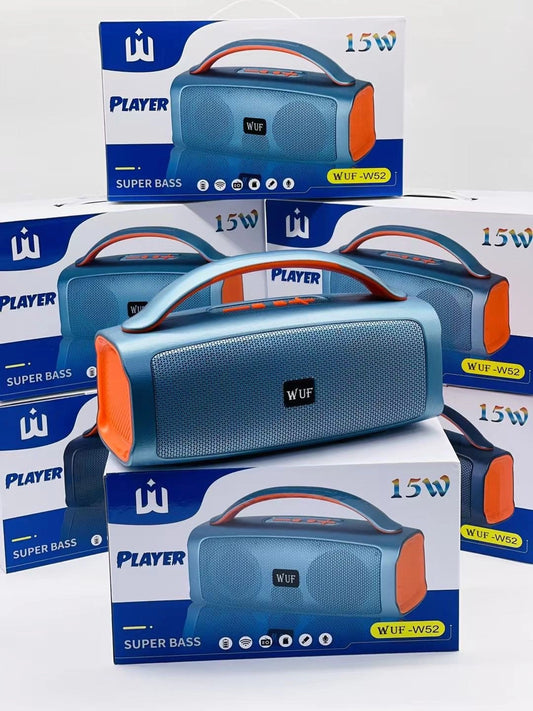 WUF W52 Altoparlant Portativ Wireless 15W Super Bass me Bluetooth, FM Radio, USB, TF dhe AUX