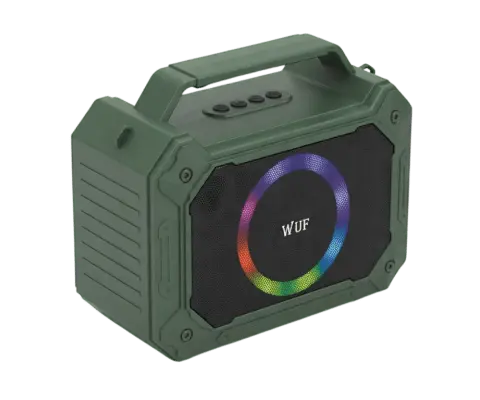 Wuf W39 Altoparlant Portativ Wireless 15W me Bluetooth 5.3, RGB, FM Radio, USB, TF dhe Aux – Zmadhues Zëri Bluetooth, pamja 4